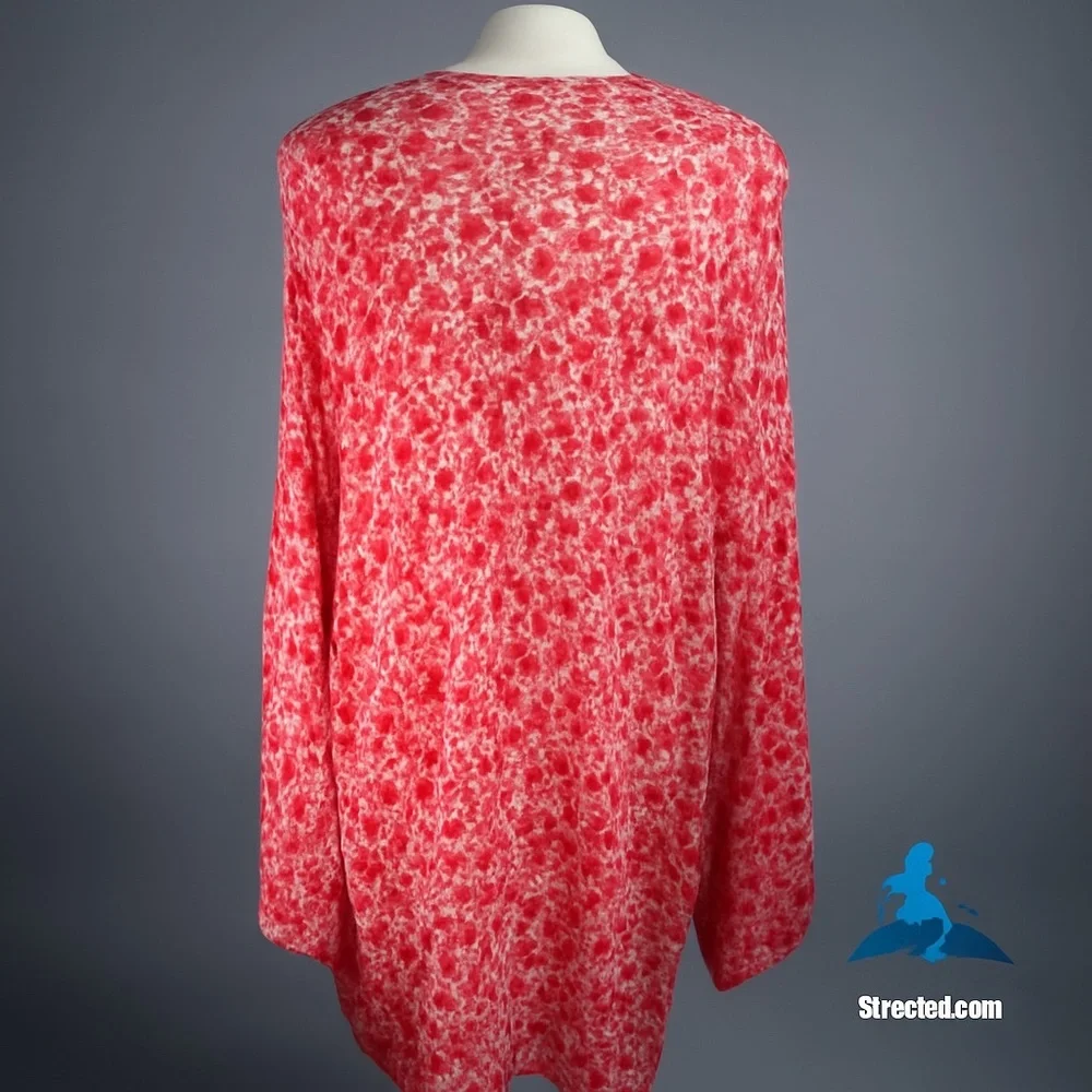 1138 MICHAEL Michael Kors Tunic Top – Size 3X – Red White Floral